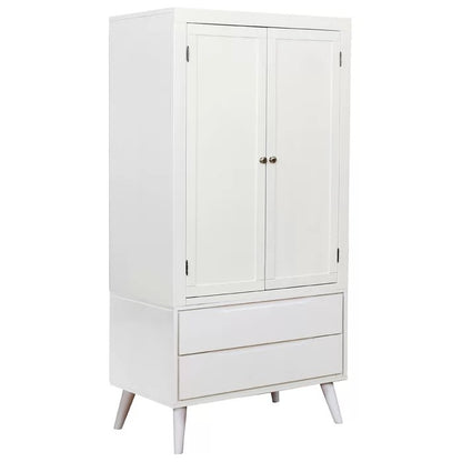 Almirah: 3 Shelves White Almirah with 2 Drawers