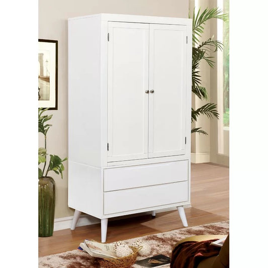 Almirah: 3 Shelves White Almirah with 2 Drawers