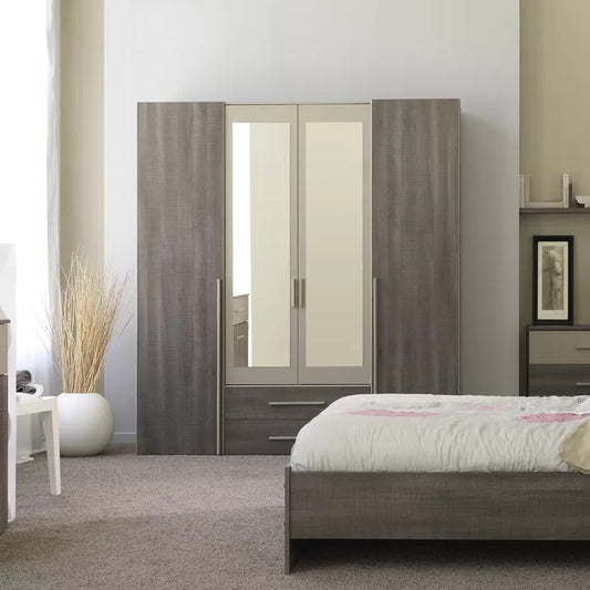 Almirah: 4 Door Wardrobe With Mirror