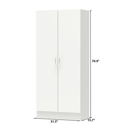 Almirah: Adjustable Interior 5 Shelves White Almirah