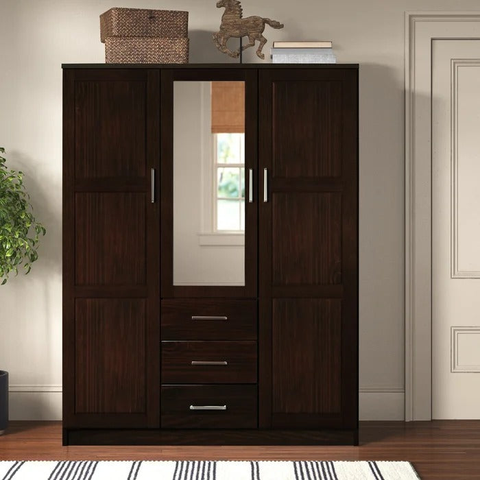 Almirah: Solid Wood Wardrobe With Mirror