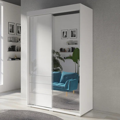Almirah: White Soft Close Doors Almirah