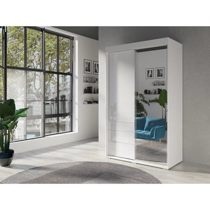 Almirah: White Soft Close Doors Almirah