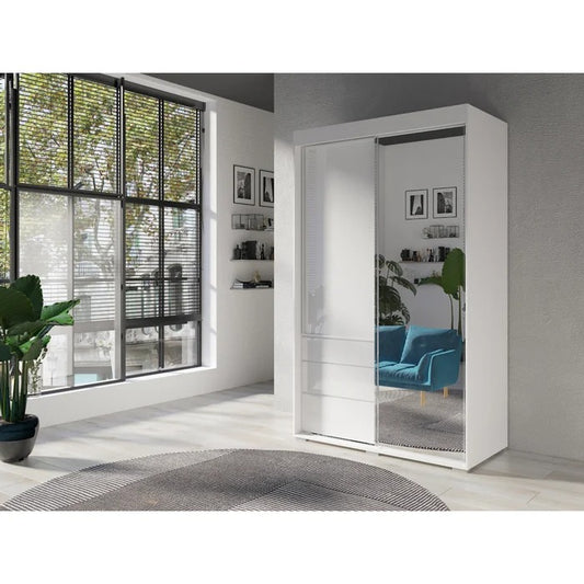 Almirah: White Soft Close Doors Almirah