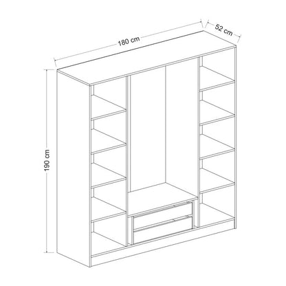 4 Door Wardrobe: Attractive 4 Door Manufactured Wood Wardrobe