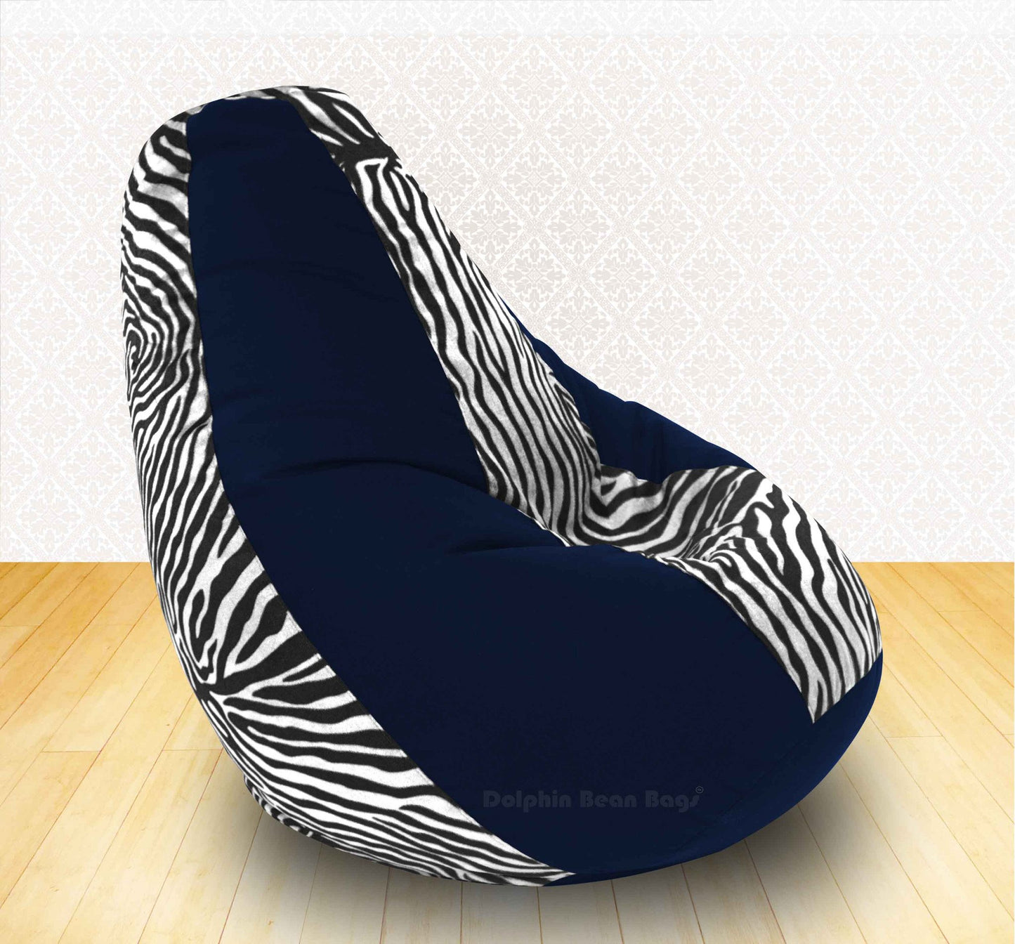 BEAN BAG XXXL N.BLUE ZEBRA(BLK-WHITE)-FABRIC-COVERS WITHOUT BEANS