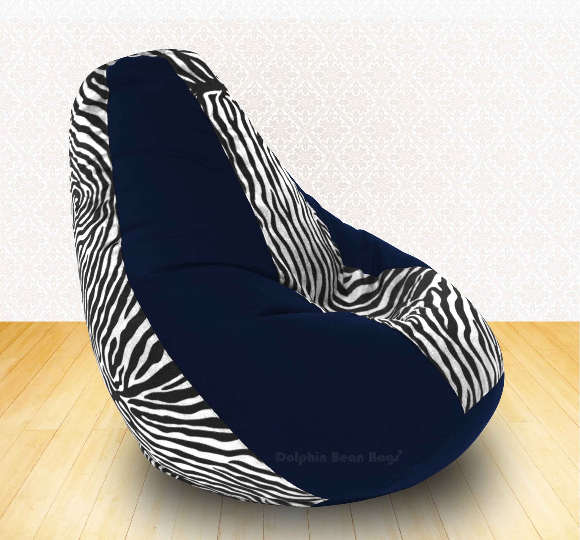 BEAN BAG XXXL N.BLUE ZEBRA(BLK-WHITE)-FABRIC-COVERS WITHOUT BEANS