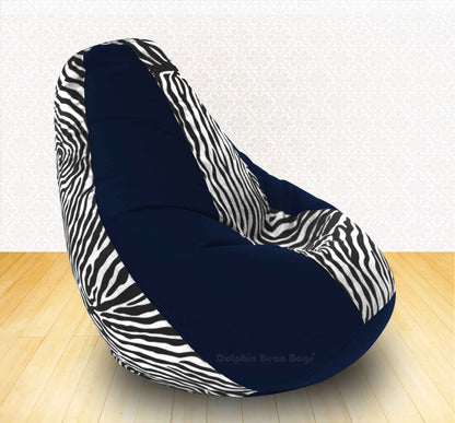 BEAN BAG XXXL N.BLUE ZEBRA(BLK-WHITE)-FABRIC-COVERS WITHOUT BEANS