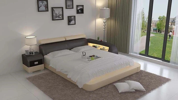 BED: Aline Modern Leatherette Bed With Storage