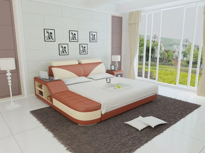 Queen Size Bed: Queen Leatherette Bed With Storage