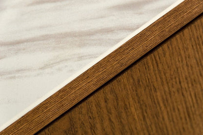 BUFFET TABLE: JOHN- Modern Marble & Walnut Buffet