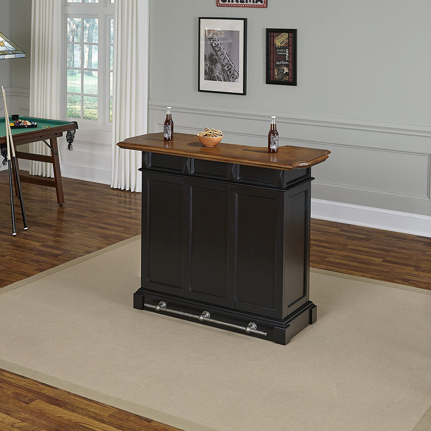 Bar Cabinet: Americana Black Bar Cabinet 