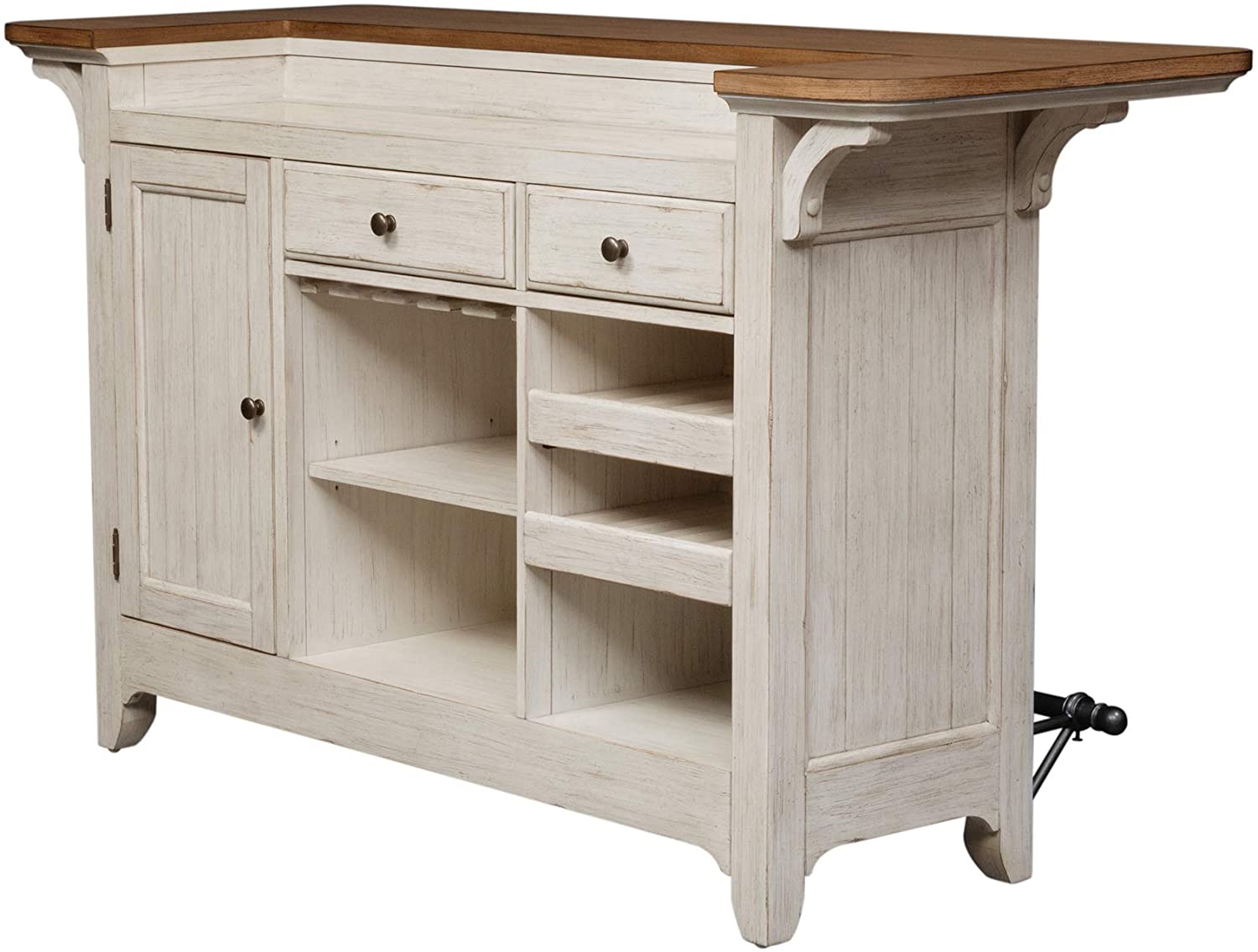 Bar Cabinet: Antique White Bar Unit
