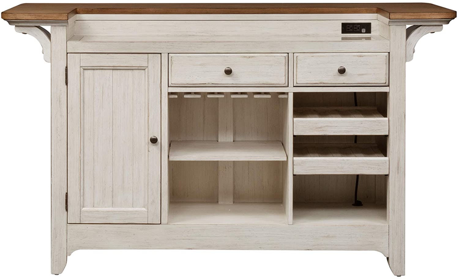 Bar Cabinet: Antique White Bar Unit