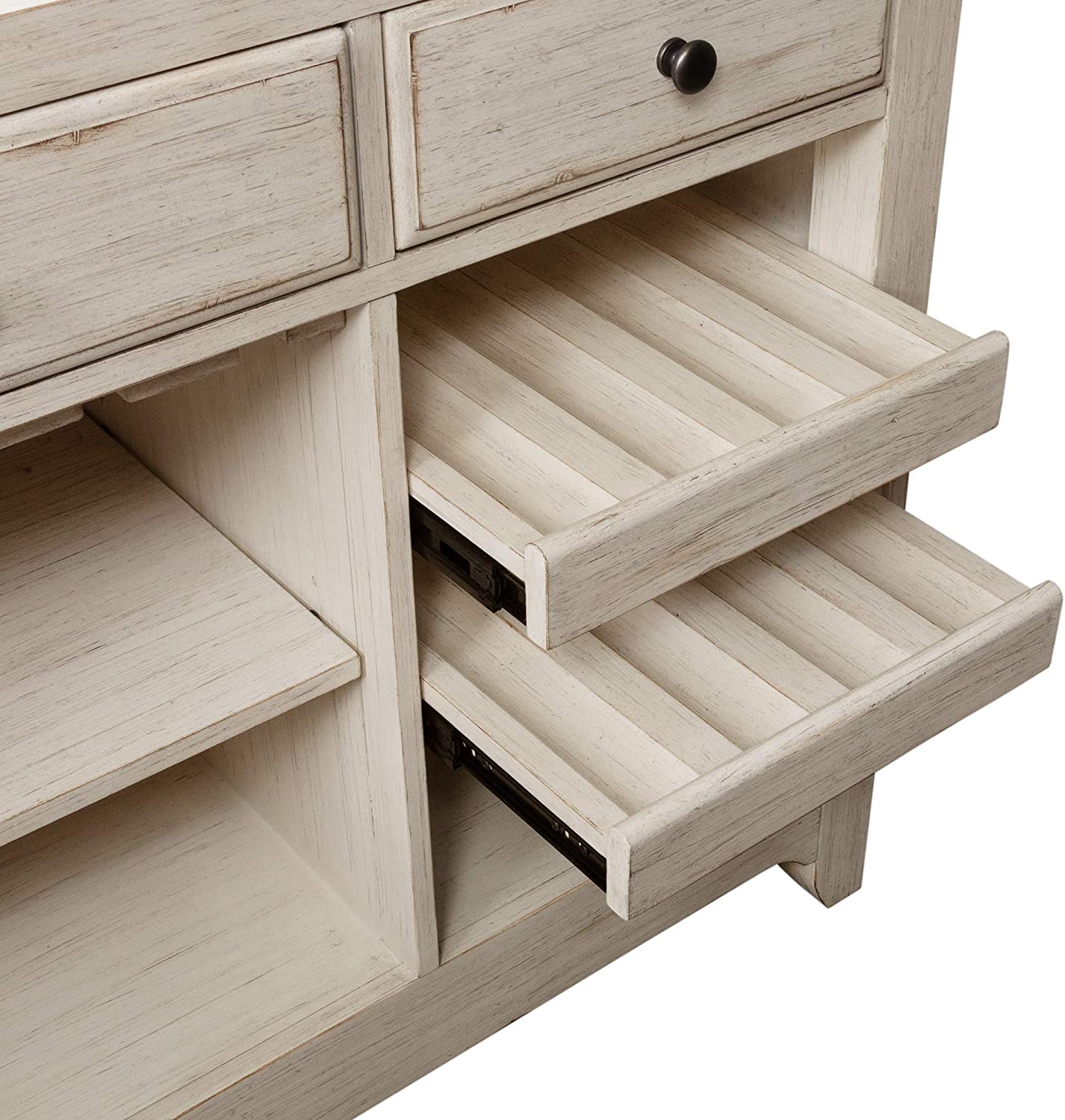 Bar Cabinet: Antique White Bar Unit