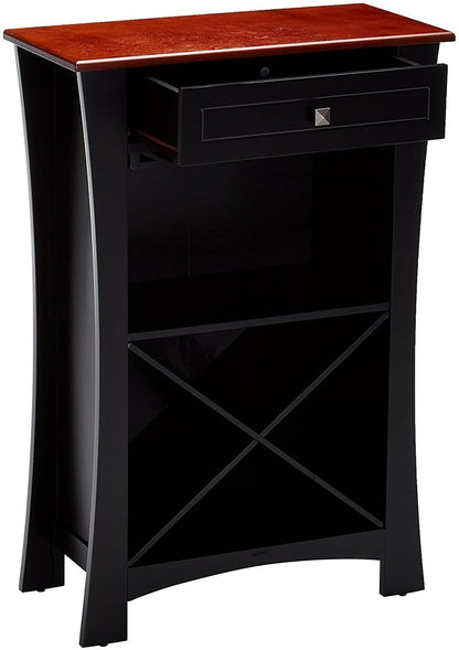 Bar Cabinet: Bar Cabinet Wine Storage With Glass Holders & Drawer