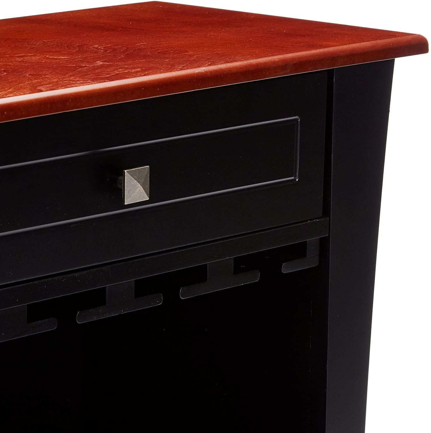Bar Cabinet: Bar Cabinet Wine Storage With Glass Holders & Drawer