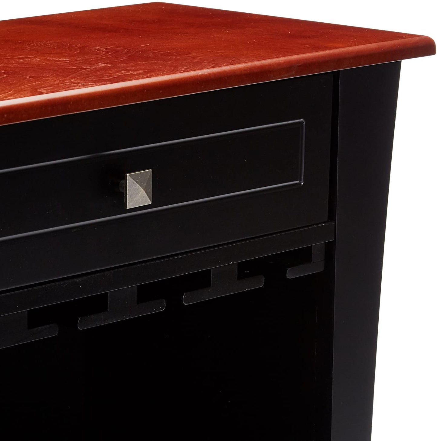 Bar Cabinet: Bar Cabinet Wine Storage With Glass Holders & Drawer