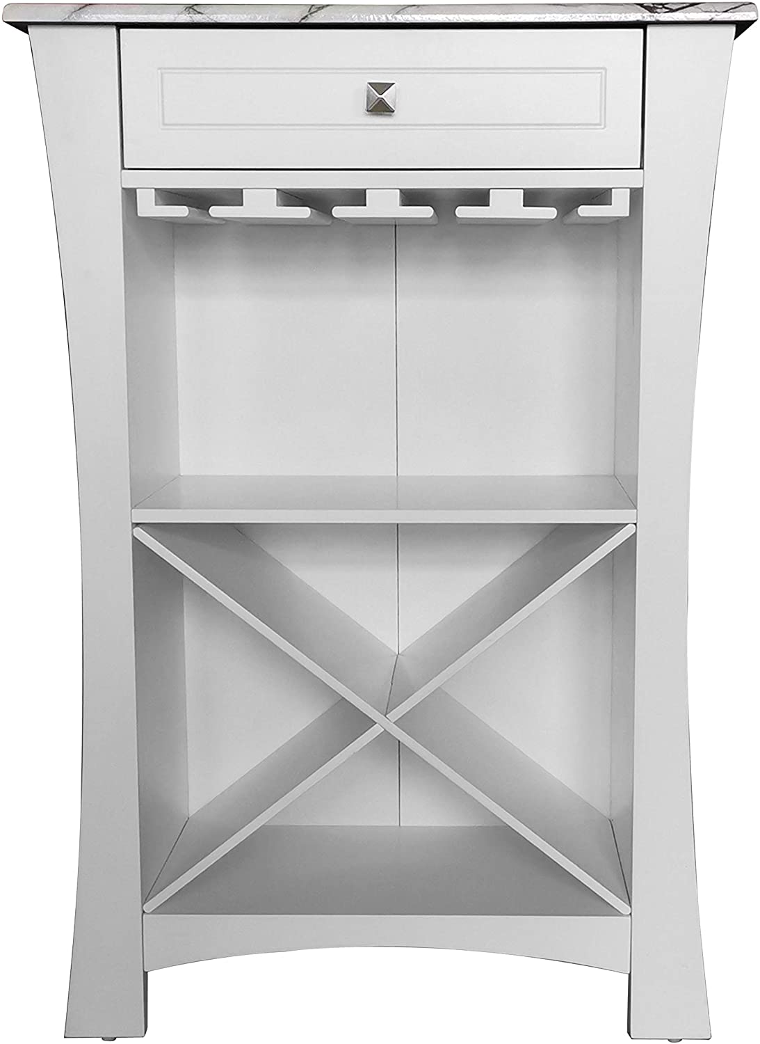 Bar Cabinet: Bar Cabinet Wine Storage With Glass Holders & Drawer