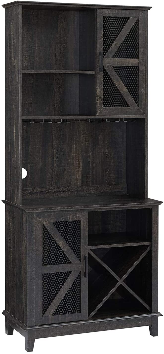 Bar Cabinet: Bar Cabinet and Coffee Station (Charcoal)