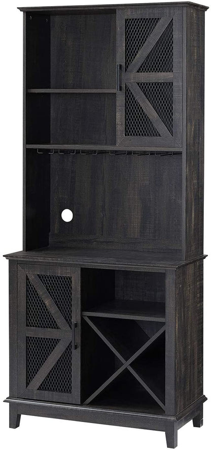 Bar Cabinet: Bar Cabinet and Coffee Station (Charcoal)