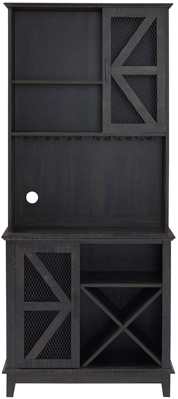 Bar Cabinet: Bar Cabinet and Coffee Station (Charcoal)