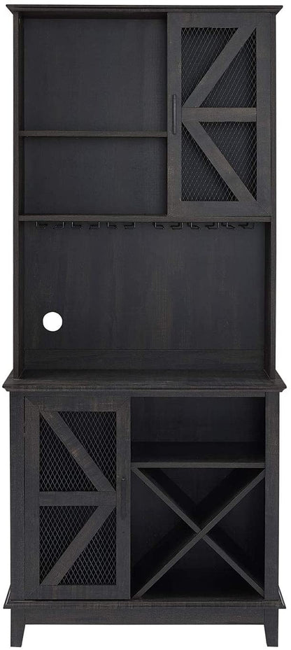 Bar Cabinet: Bar Cabinet and Coffee Station (Charcoal)