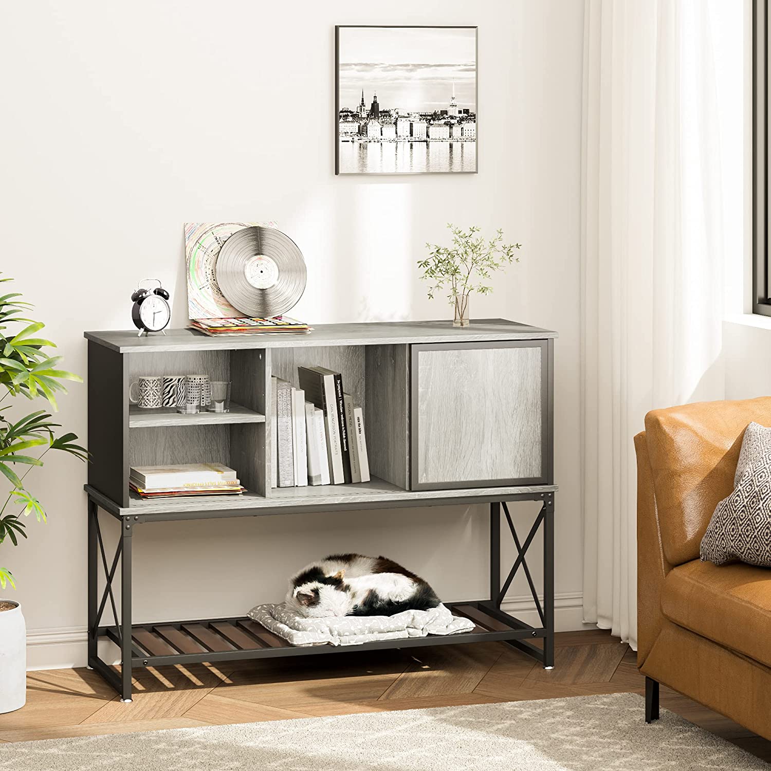 Bar Cabinet: Bar Cabinet with Adjustable Shelf Inside Kitchen Storage Cabinet 