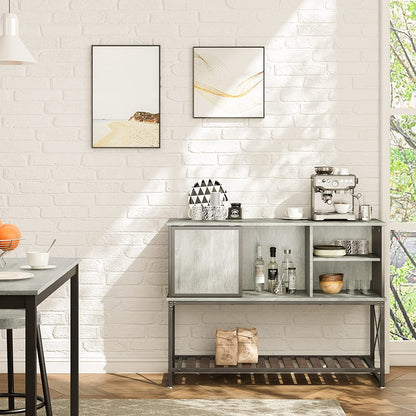 Bar Cabinet: Bar Cabinet with Adjustable Shelf Inside Kitchen Storage Cabinet 