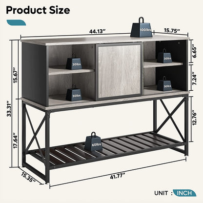 Bar Cabinet: Bar Cabinet with Adjustable Shelf Inside Kitchen Storage Cabinet 