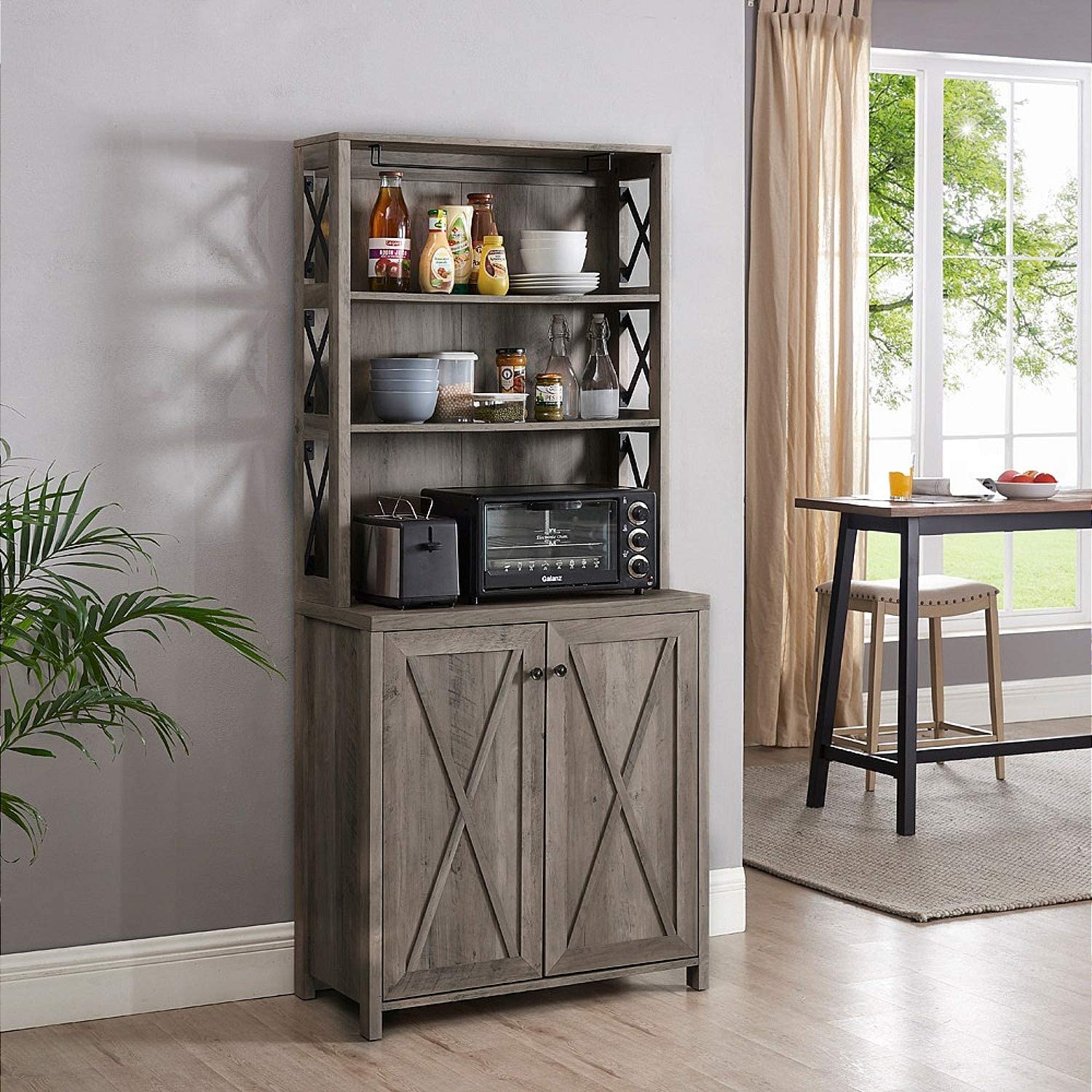 Bar Cabinet: Bar Cabinet with Microwave Stand 