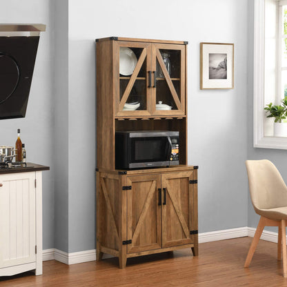 Bar Cabinet: Bar Cabinet with Upper Glass Cabinet
