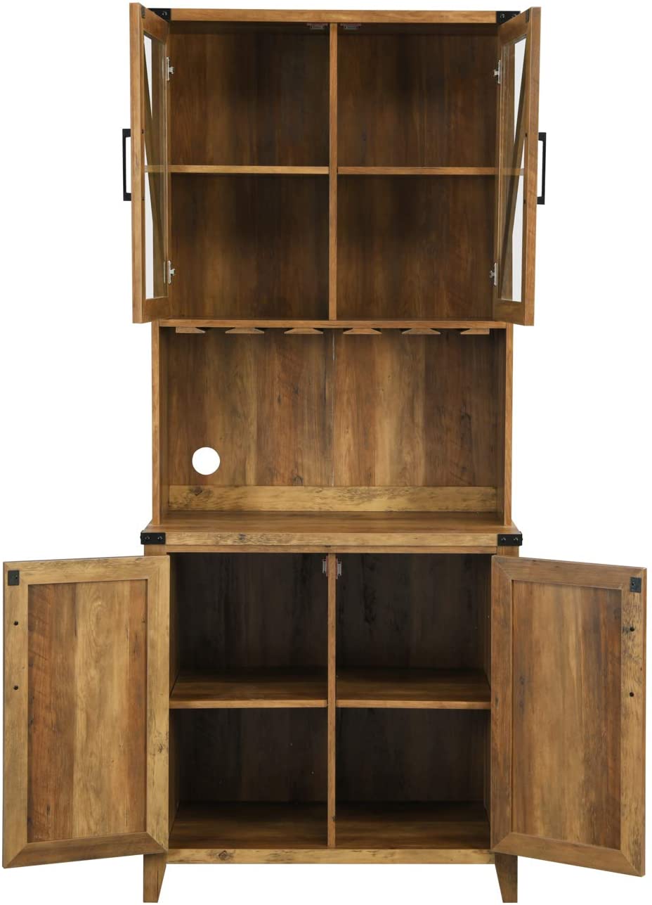 Bar Cabinet: Bar Cabinet with Upper Glass Cabinet