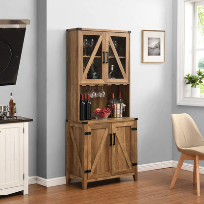 Bar Cabinet: Bar Cabinet with Upper Glass Cabinet