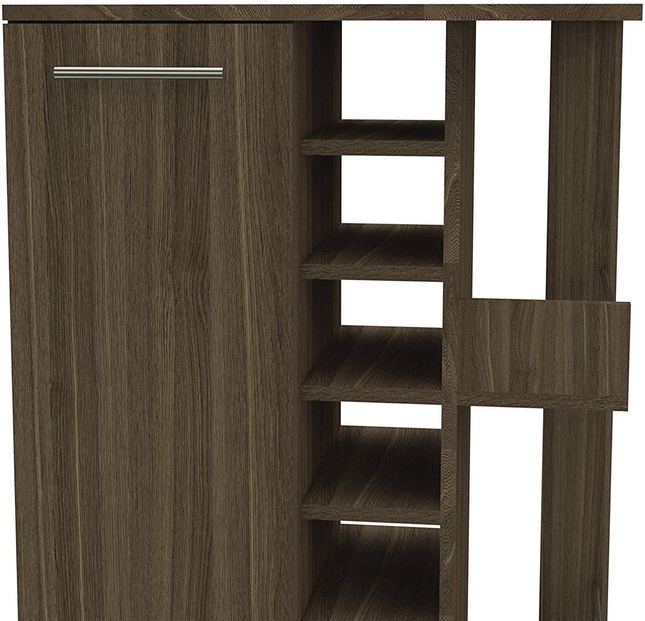 Bar Cabinet: Bar Storage Display Cabinet Cart with Wheels