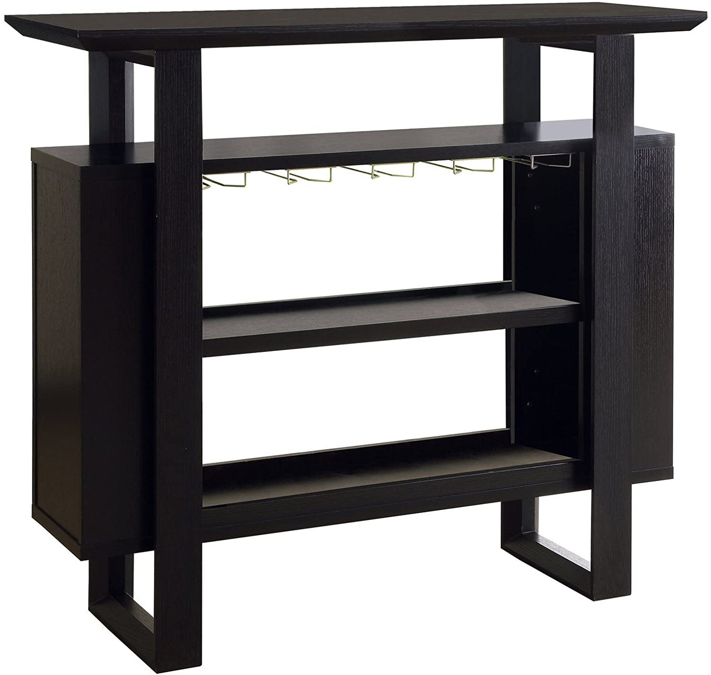 Bar Cabinet: Bar Unit with Bottle and Glass Storage, Cappuccino 