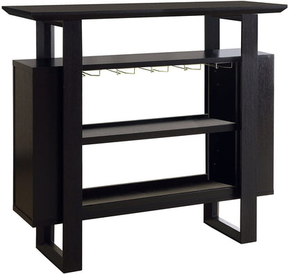 Bar Cabinet: Bar Unit with Bottle and Glass Storage, Cappuccino 