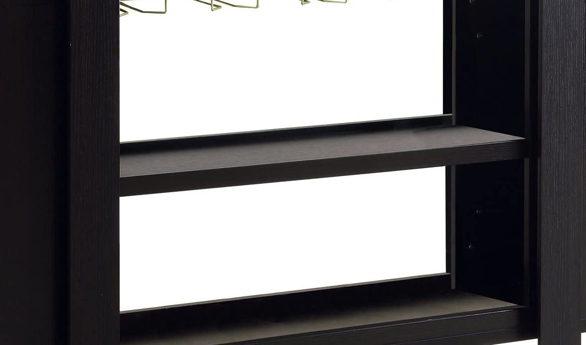 Bar Cabinet: Bar Unit with Bottle and Glass Storage, Cappuccino 