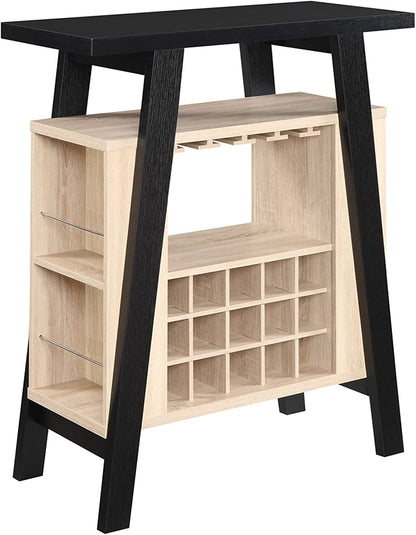 Bar Cabinet: Black / Weathered White Bar Console 