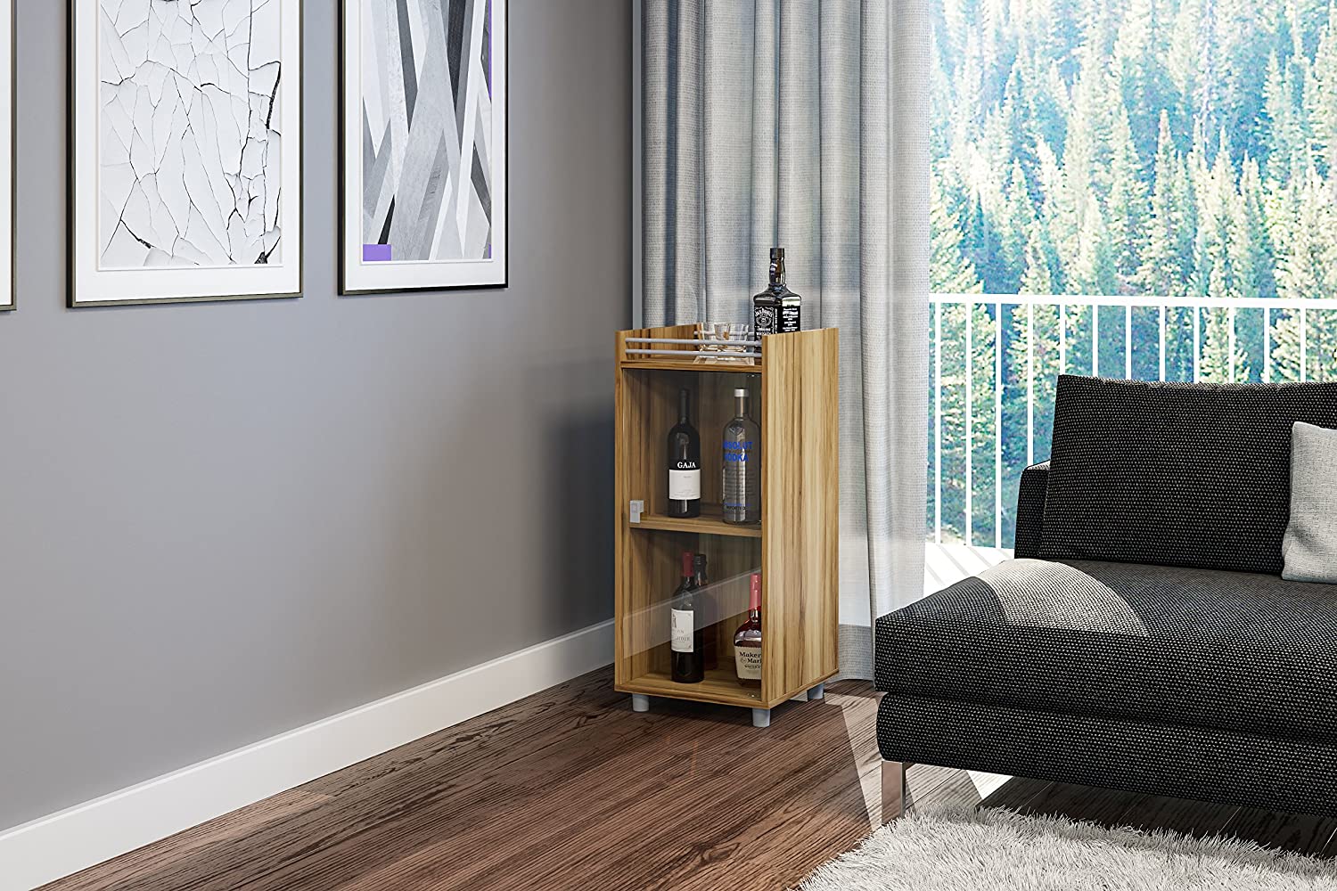 Bar Cabinet: Classic Mini Bar Brown 