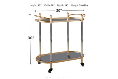 Bar Cabinet Clear Gold Finish Bar Cart