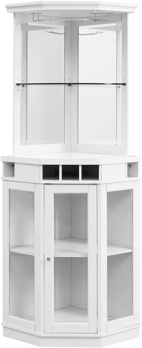 Bar Cabinet: Corner Bar Unit with Shelves
