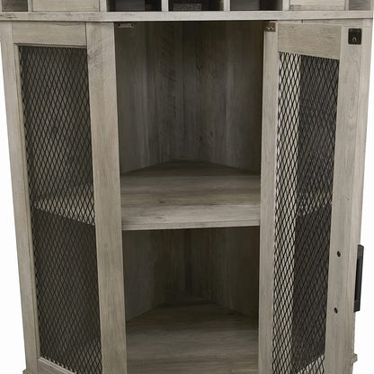 Bar Cabinet: Corner Bar Unit with Shelves