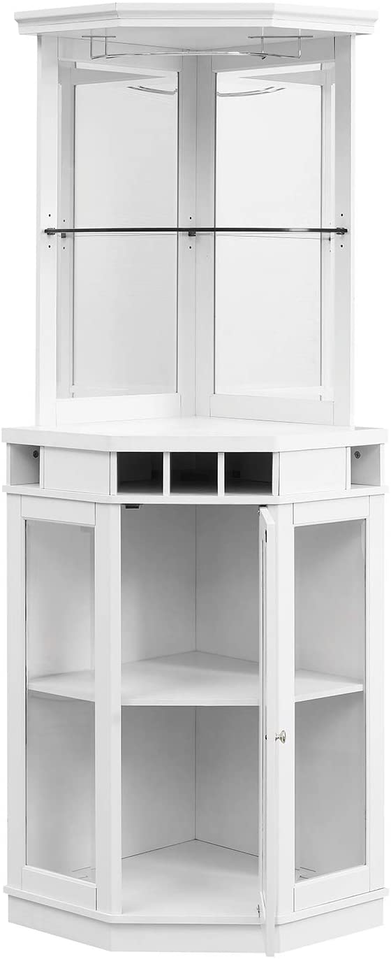 Bar Cabinet: Corner Bar Unit with Shelves