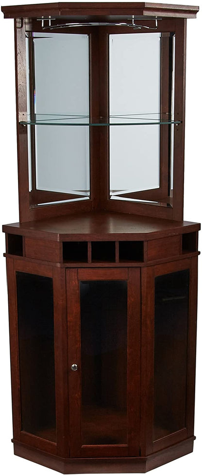 Bar Cabinet: Corner Bar Unit with Shelves