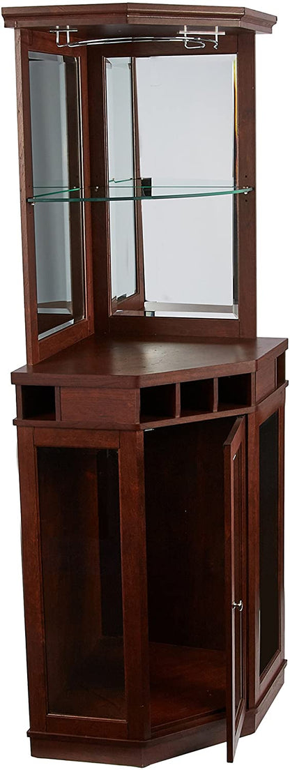 Bar Cabinet: Corner Bar Unit with Shelves