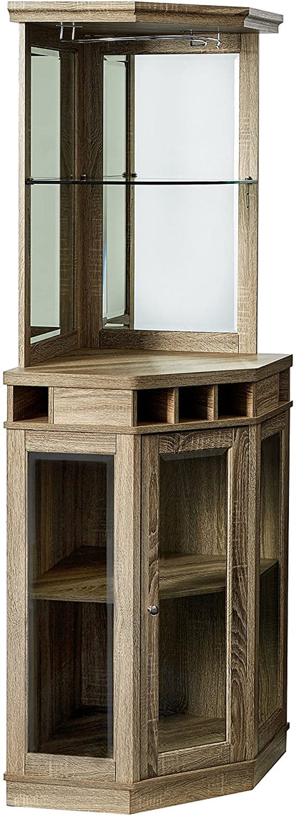 Bar Cabinet: Corner Bar Unit with Shelves