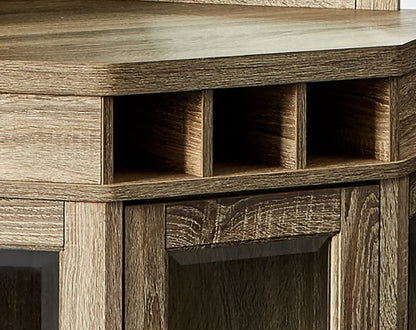 Bar Cabinet: Corner Bar Unit with Shelves