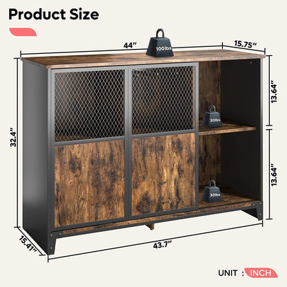 Bar Cabinet: Industrial bar Cabinet Sliding Mesh Door Barn 