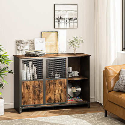 Bar Cabinet: Industrial bar Cabinet Sliding Mesh Door Barn 